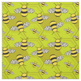 Niedlich Honey Bee Cartoon Beehive Muster Stoff