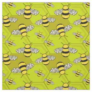 Niedlich Honey Bee Cartoon Beehive Muster Stoff