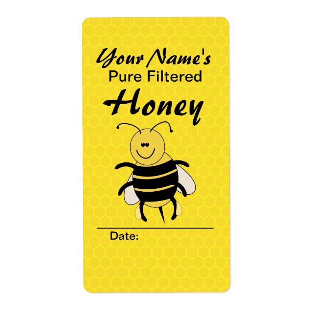 Niedlich Honey Bee Individuelle Name Honey Labels  (Vorne)