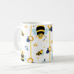 Niedlich Honey Bee Spring Summer Pattern Kaffeetasse
