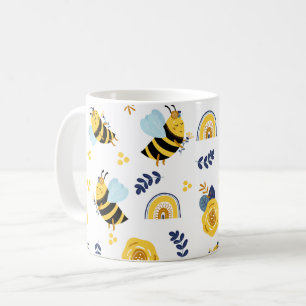 Niedlich Honey Bee Spring Summer Pattern Kaffeetasse