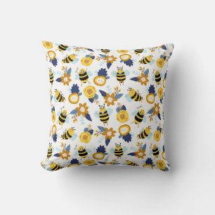 Niedlich Honey Bee Spring Summer Pattern Kissen