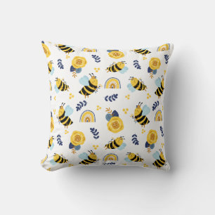 Niedlich Honey Bee Spring Summer Pattern Kissen