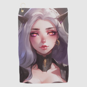 Niedlich Horned Warrior Anime Girl Golfhandtuch