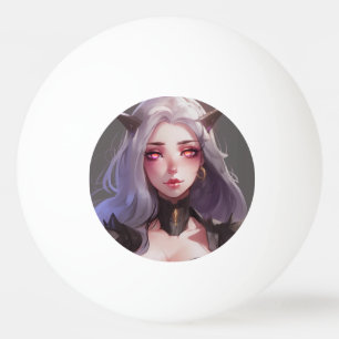 Niedlich Horned Warrior Anime Girl Tischtennisball