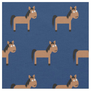 Niedlich Horse Kid Baby Kinderzimmer Navy Blue Stoff