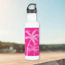 Niedlich Hot Pink Palm Tree Magenta Mit Monogramm