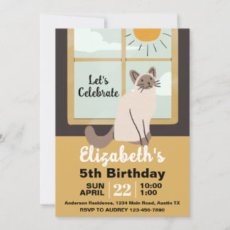 Niedlich House Cat Geburtstagsparty Einladung