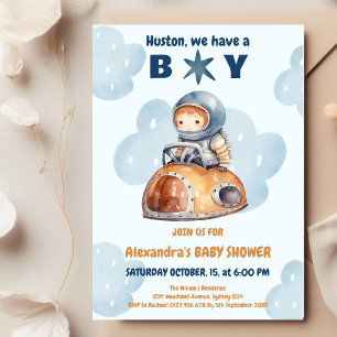 Niedlich "Houston we have a Boy" Space Baby Dusche Einladung