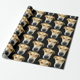 Niedlich Hund-Foto-Muster Schwarz Braun Geschenkpapier