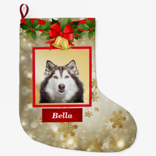 Niedlich Hund Foto Weihnachten Strumpf Individuell Großer Weihnachtsstrumpf