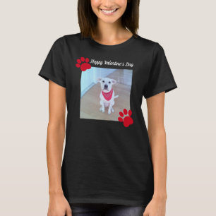 Niedlich Hund Happy Valentines Day Red Paws 1 Foto T-Shirt