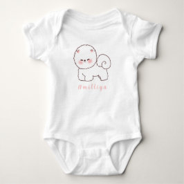 Niedlich Hund Personalisiert Name Morden Baby Strampler