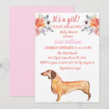 Niedlich Hunde Dackel Floral Pink Weiner Baby Girl
