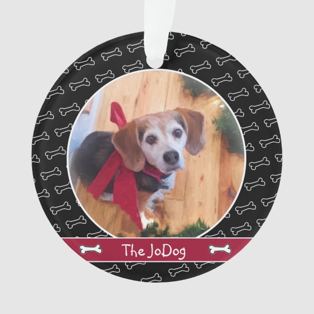 Niedlich Hunde Foto Knochen Muster Pet Ornament (Vorderseite)