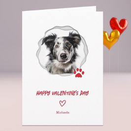Niedlich Hunde Foto Rotes Herz Valentinstag Feiertagskarte