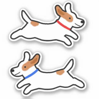 Niedlich Hunde Jack Russell Terrier Welpensticker  Aufkleber