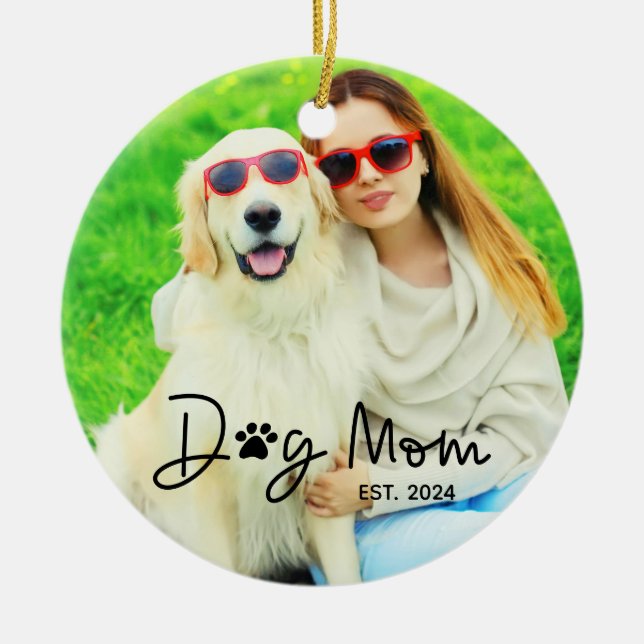 Niedlich Hunde Mama Foto Keramik Ornament (Vorne)
