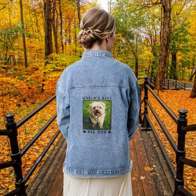 Niedlich Hunde Mama Personalisiertes Foto Jeansjacke (Von Creator hochgeladen)
