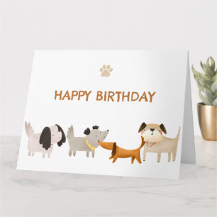 Niedlich Hunde Pfoten Geburtstag Karte