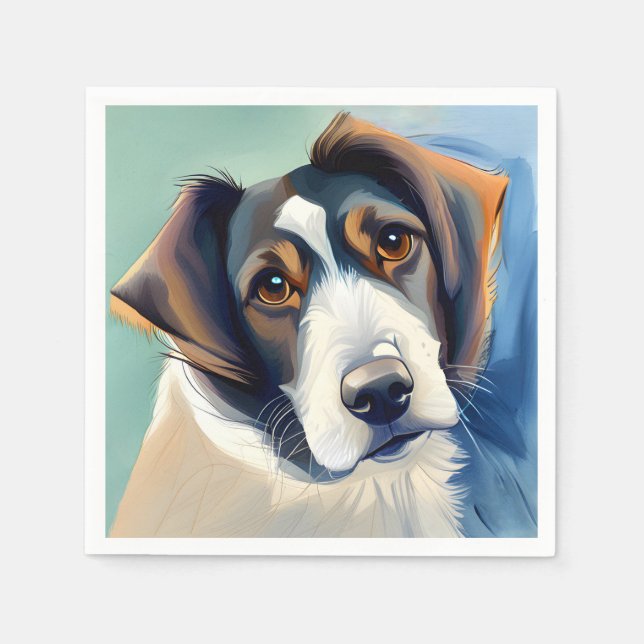 Niedlich Hundeskizze Serviette (Vorderseite)