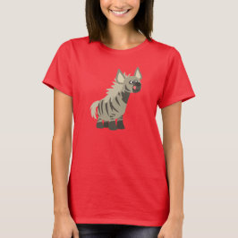 Niedlich Hungriger Cartoon gestreift Hyena Women T T-Shirt
