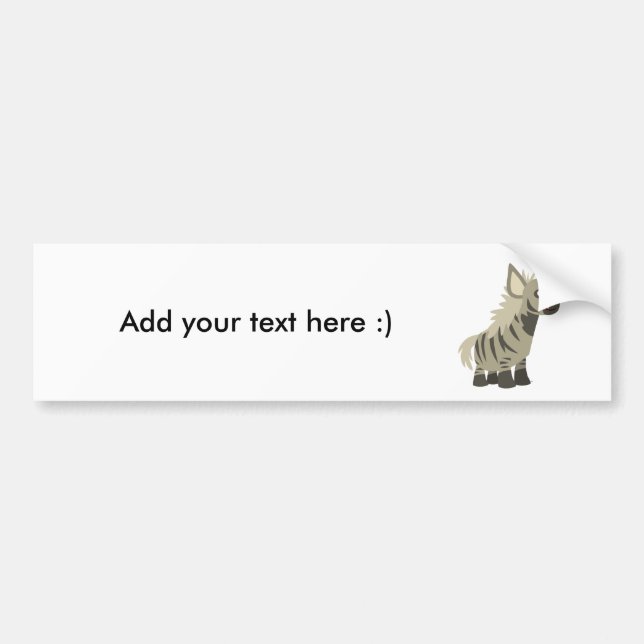 Niedlich Hungriger Cartoon Striped Hyena Autoaufkl Autoaufkleber (Vorne)