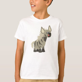 Niedlich Hungriger Cartoon Striped Hyena Children  T-Shirt