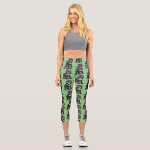 Niedlich hungriger Tasmanischer Teufel Cartoon Ill Capri Leggings
