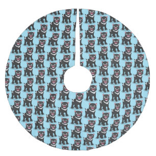 Niedlich hungriger Tasmanischer Teufel Cartoon Ill Polyester Weihnachtsbaumdecke