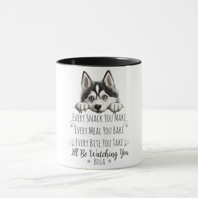 Niedlich Husky Dog Funny Custom Tasse (Zentrum)