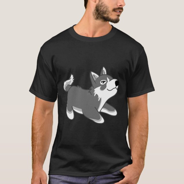 Niedlich Husky Dog T-Shirt (Vorderseite)