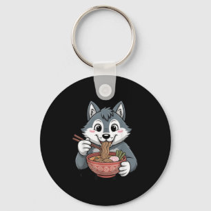 Niedlich Husky Eating Ramen Japanisch Kawaii Dog N Schlüsselanhänger