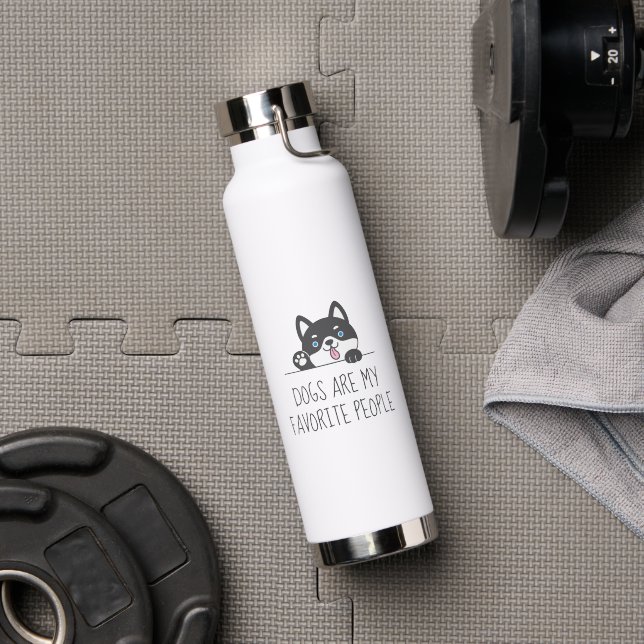 Niedlich Husky Hund Blue Quote Trinkflasche (Fitnessstudio (gedreht))