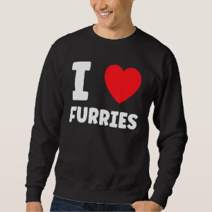 Niedlich I Heart Furries Furry Fandom Liebe Sweatshirt
