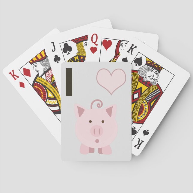 Niedlich I Herzschweine Desgin Spielkarten (Rückseite)