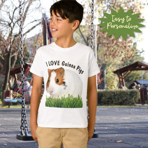 Niedlich I LIEBE Guinea Schweine Weißer, benutzerd T-Shirt