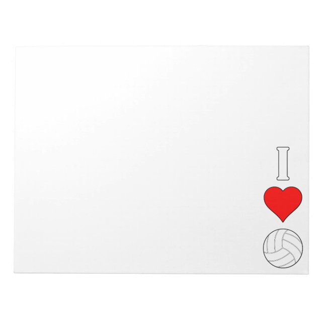 Niedlich I Liebe/Herzvolleyball Notizblock (Vorderseite)
