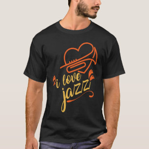 Niedlich I Liebe Jazz Heart Trumpet Jazz Musik T-Shirt