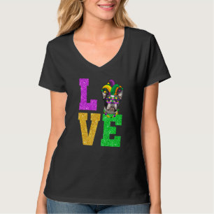 Niedlich I Liebe Mardi Gras Boston Terrier Doppy P T-Shirt