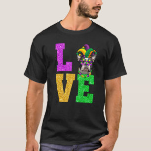 Niedlich I Liebe Mardi Gras Boston Terrier Doppy P T-Shirt