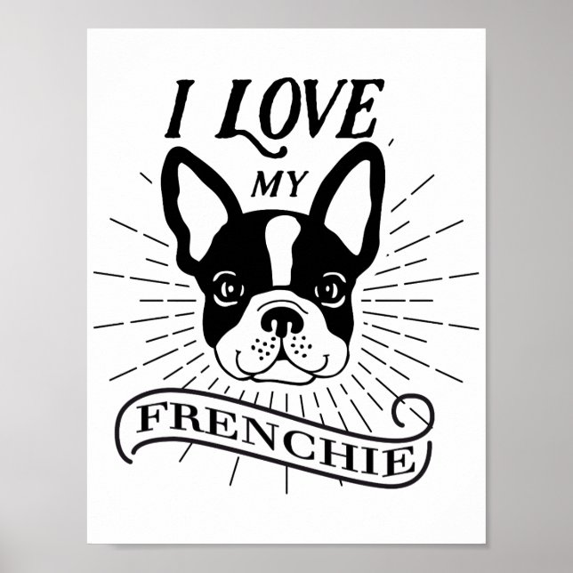 Niedlich I Liebe mein Französisches Poster (Vorne)