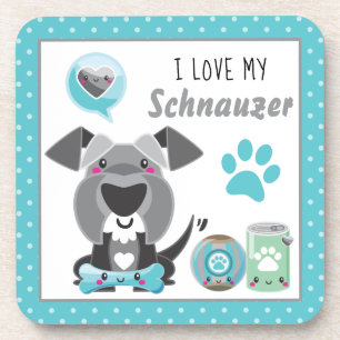 Niedlich I Liebe mein Schnauzer Haustier Getränkeuntersetzer