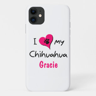 Niedlich I Liebe My Chihuahua Paw Print Pink Heart Case-Mate iPhone Hülle