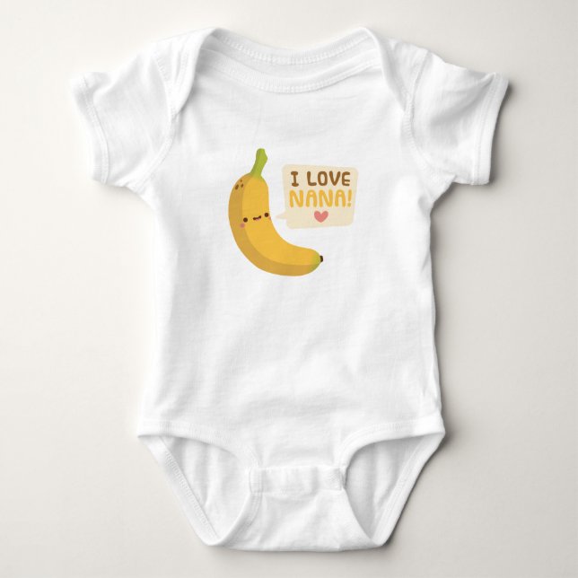 Niedlich I Liebe Nana Oma Banana Pub Baby Strampler (Vorderseite)