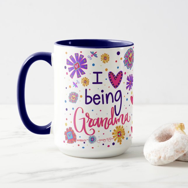 Niedlich I Liebe Oma Inspirivity Kaffeezubereitung Tasse (Mit Donut)