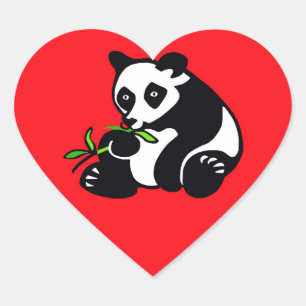 Niedlich I Liebe PANDAS - Tierliebhaber - Wildtier Herz-Aufkleber