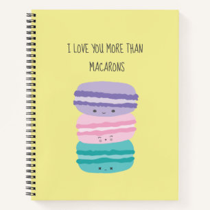 Niedlich I Liebe Sie mehr als Macarons Kawaii Past Notizbuch