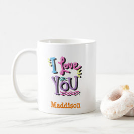 Niedlich I Liebe Sie Typografie benutzerdefinierba Kaffeetasse