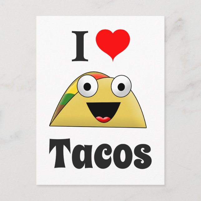 Niedlich I Liebe Tacos Postkarte (Vorderseite)